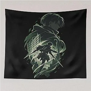 Levi Ackerman Silhouette Poster Attack on Titan Tapestry
