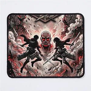 Attack on Titan Anime Scout Regiment Battle Graphic Tee AOT Inspired Streetwear Mouse Pad