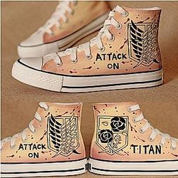 Attack On Titan Shoes - Attack On Titan's Brown Logo High-Top Shoes