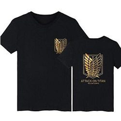 Attack On Titan T-shirts - Survey Corps Emblem Golden Black T-shirt