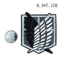 Attack On Titan Sticker - Black Wings Of Freedom Embroidered