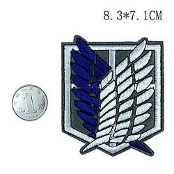 Attack On Titan Sticker - Blue Wings Of Freedom Embroidered