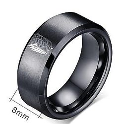 Attack On Titan Rings - Black Wings Of Liberty Flag Rings
