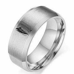 Attack On Titan Rings - Silver Wings Of Liberty Flag Rings