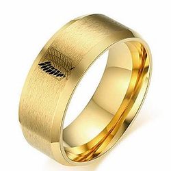 Attack On Titan Rings - Gold Wings Of Liberty Flag Rings