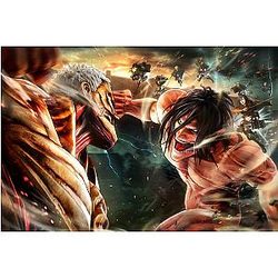 Attack On Titan Posters - Reiner vs Eren - Armored Titan vs Attack Titan