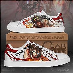 Attack On Titan Shoes - Eren Printed Skate Shoes