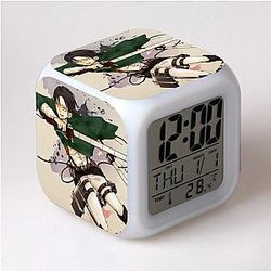 Attack On Titan Clocks - Levi Ackerman 7 Colors Change Touch Light Alarm Clock