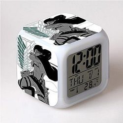 Attack On Titan Clocks - Eren 7 Colors Change Touch Light Alarm Clock