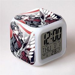 Attack On Titan Clocks - Levi Ackerman In Red 7 Colors Change Touch Light Alarm Clock