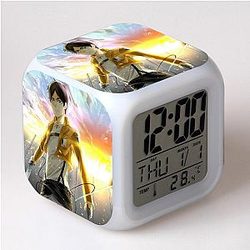 Attack On Titan Clocks - Eren Yeager 7 Colors Change Touch Light Alarm Clock