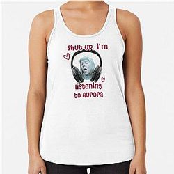 listening to aurora Racerback Tank Top