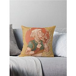 aurora aksnes with white tree Throw Pillow