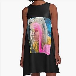 Aurora Glitch   A-Line Dress