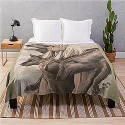 Aurora Running with the Wolves  Throw Blanket