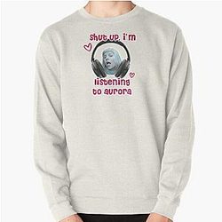 listening to aurora Pullover Sweatshirt