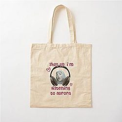 listening to aurora Cotton Tote Bag