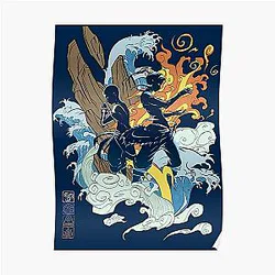 Avatar The Last Airbender Posters - Avatar Aang and Avatar Korra Poster RB2712