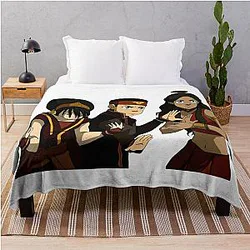 Avatar The Last Airbender Blanket - Aang, Toph, and Katara Avatar Throw Blanket RB2712