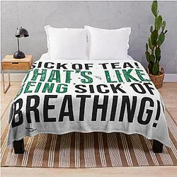Avatar The Last Airbender Blanket - Avatar The Last Airbender Uncle Iroh Tea Quote For Tea Lovers: Sick of Tea is Like Being Sick of Breathing! Throw Blanket RB2712