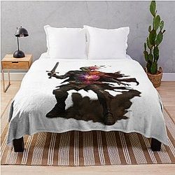 Undead Warrior of Eora Fantasy RPG Inspired 3D Design Throw Blanket