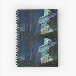 Avowed Video Game Living Landscape  edit4 Nightime Mushrooms Spiral Notebook
