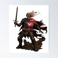 Undead Warrior of Eora Fantasy RPG 3D Design Poster