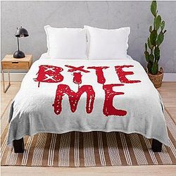 Vintage Bite Me Avril Lavigne Throw Blanket