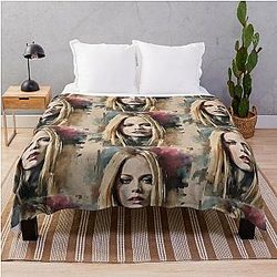 painting of Avril Lavigne Throw Blanket