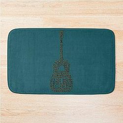 Lyric of Avril Lavigne - Not Enough 2011, guitar shape lyric Classic  Bath Mat