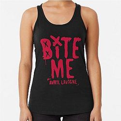 Vintage Bite Me Avril Lavigne Racerback Tank Top
