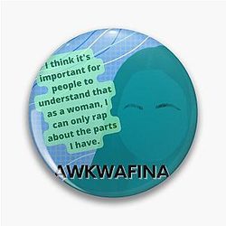 Celebrating Women's History Month with Famous Women Stickers: Awkwafina Pin