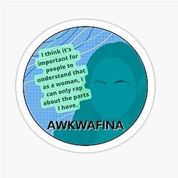 Celebrating Women's History Month with Famous Women Stickers: Awkwafina Sticker