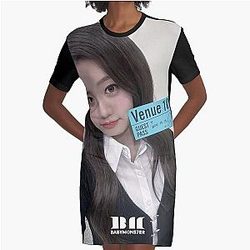 RORA FOREVER LIKE THAT SHEESH Babymonster Graphic T-Shirt Dress
