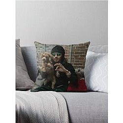 BabyTron in the studio with the dog Throw Pillow