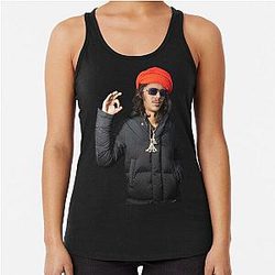 Babytron In The Studio Turban Posing Racerback Tank Top