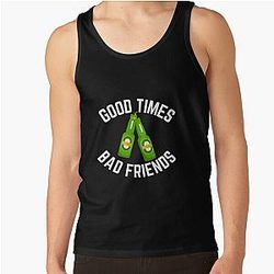 Good Times Bad Friends Vintage Mens Boys Tank Top Official Merch RB1111