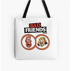 BAD FRIENDS PODCAST - BOBBY LEE - ANDREW SANTINO All Over Print Tote Bag Official Merch RB1111