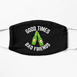 Bad Friends Face Masks - Good Times Bad Friends Vintage Mens Boys Flat Mask