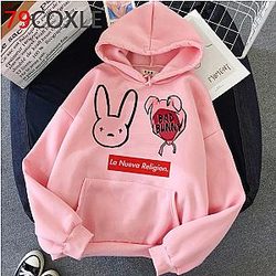 Bad Bunny Hoodies - Bad Bunny style streetwear loose Hoodie for Fashion