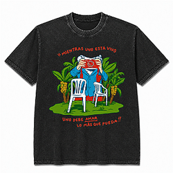 Take A Photo With Him DTNK0206 Washed Bad Bunny T-Shirts