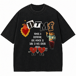 DTMF Two Red Hearts DTNK1006 Washed Bad Bunny T-Shirts