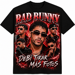 90s Bootleg Aesthetic Red Lightning Tour DTNK1307 Bad Bunny T-Shirts