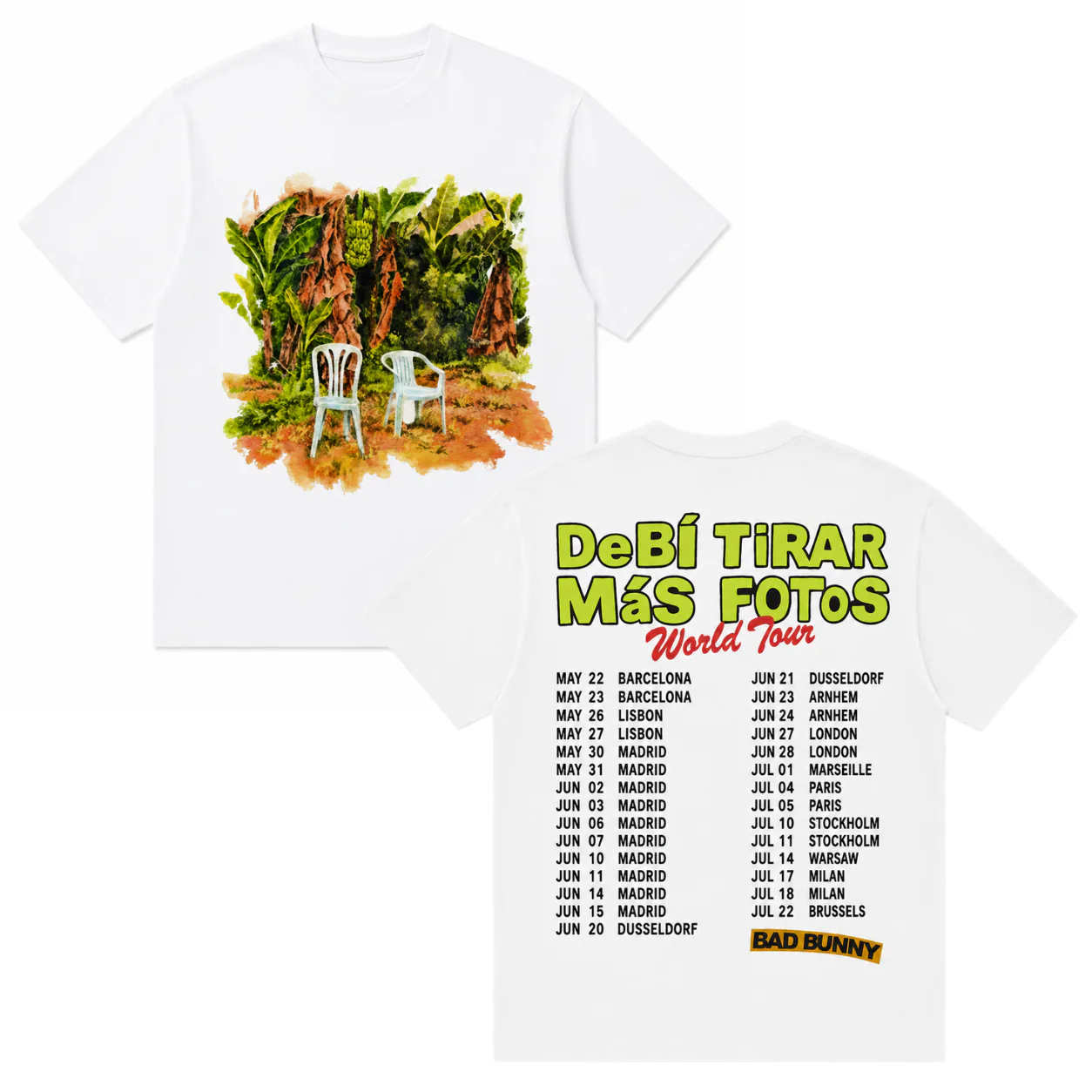 DTMF Tour Plátano HTCT1407i Bad Bunny T-Shirts | Bad Bunny Store
