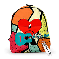 [Back To School] Red Heart And Guitar DTNK1707 Bad Bunny Backpacks