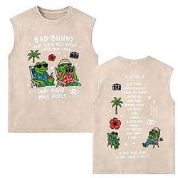 Debi Tirar Mas Fotos PTTT2907 Washed Bad Bunny Tank Tops