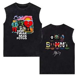 Rapper PTTT2907 Washed  Bad Bunny Tank Tops