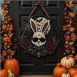 [Exclusive] Halloween Gothic Bunny Bad Bunny Wooden Door Sign