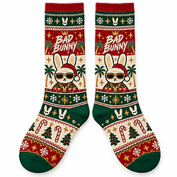 On The Beach DTMF DTNK1310 Christmas  Bad Bunny Socks