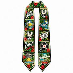 [New Style] Cool Rabbit DTNK2110 Bad Bunny Faux Silk Scarf
